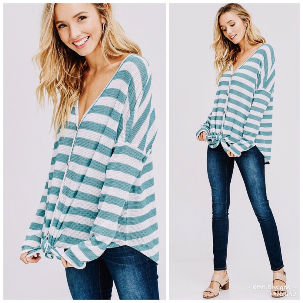🥰LAST 1! Waffle Knit! Gorgeous Button Down Top! - Picture 8 of 8